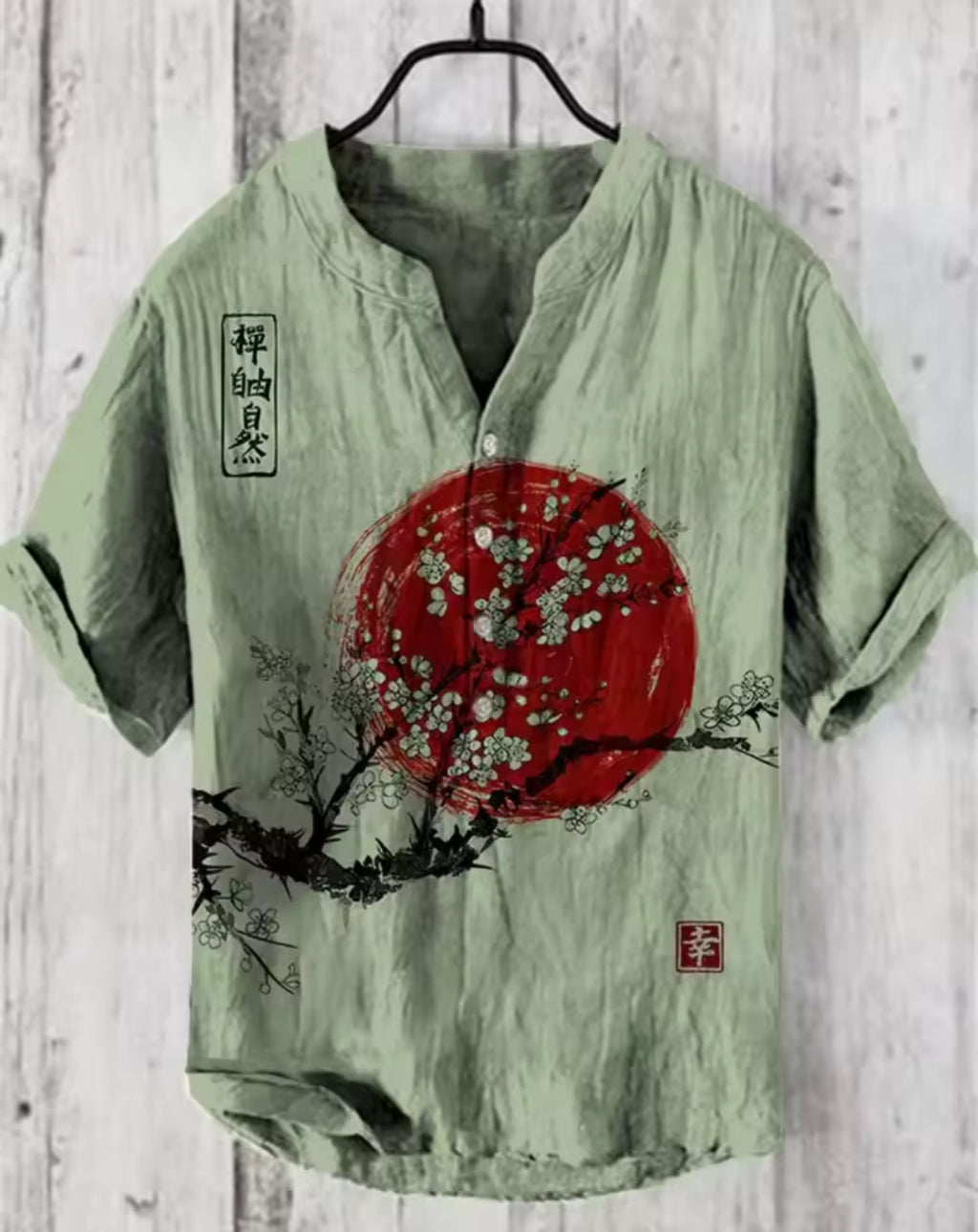 Offre spéciale Henry chemise 2025 été hommes décontracté à manches courtes T-shirt imprimé floral haut lin mélange tissu confortable taille XS-6XL