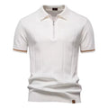 AIOPESON Polo de sport à fermeture éclair pour homme, couleur unie, athlétique, social, bureau, coupe cintrée