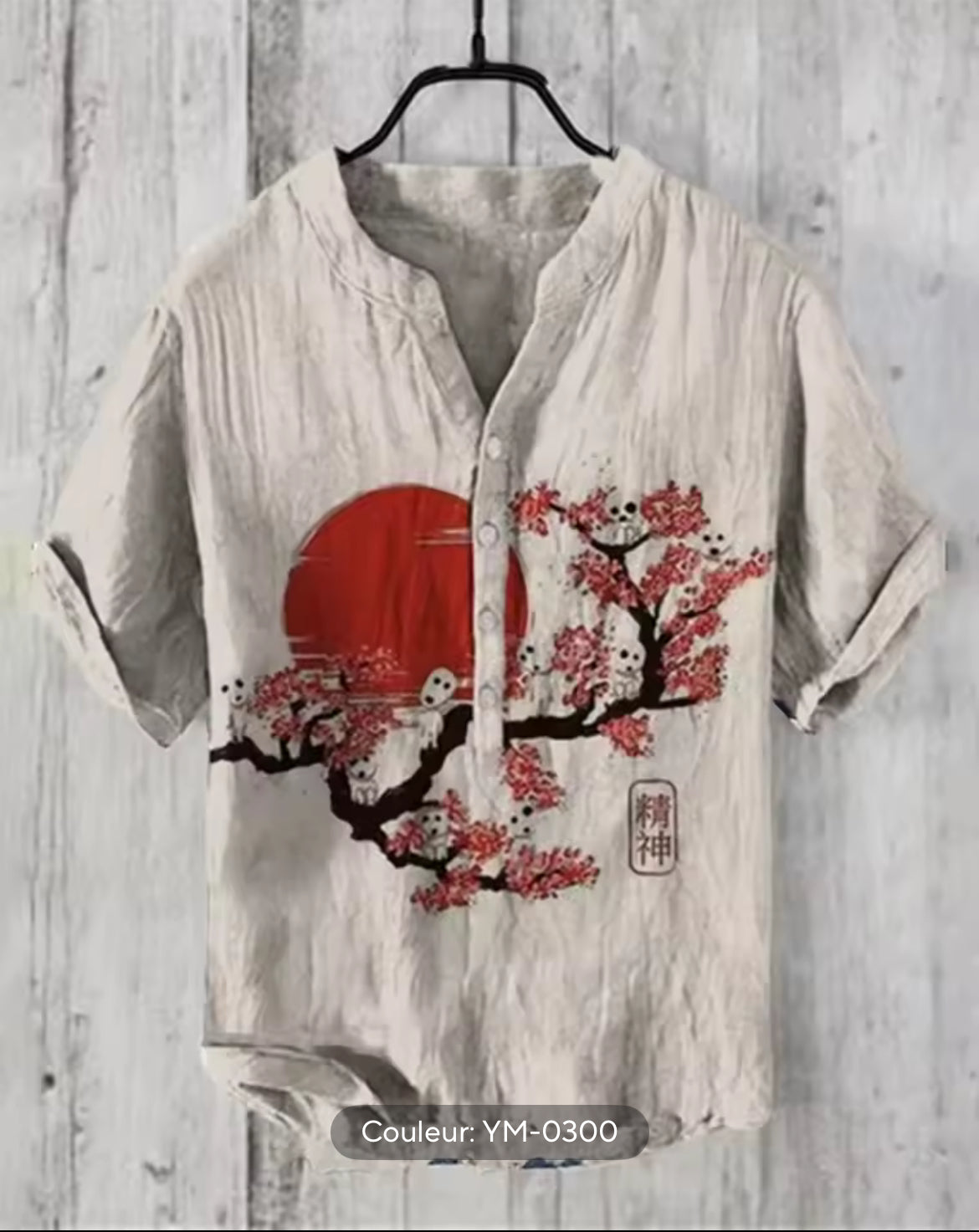 Offre spéciale Henry chemise 2025 été hommes décontracté à manches courtes T-shirt imprimé floral haut lin mélange tissu confortable taille XS-6XL