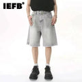 IEFB été hommes Jeans décontractés Shorts ample mi taille haute mode genou longueur Denim pantalons courts Vintage mâle